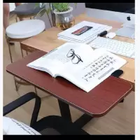 折叠桌面延展板电脑手托(65*23CM直角款 咖啡胡桃木色)