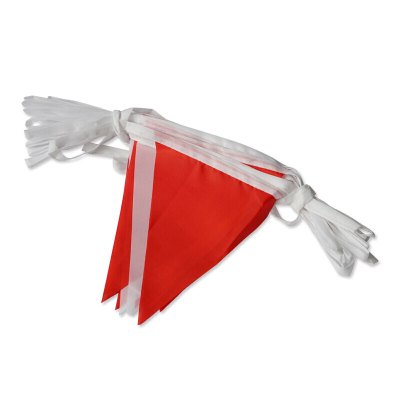 安赛瑞(SAFEWARE)警示红白旗 三角旗宽14×高18cm 长度10m 塔夫绸面料