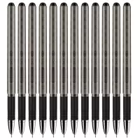 得力(deli)S43特细财务专用中性笔 水笔0.38MM黑色水笔 针管笔 黑色 S43签字笔黑色 12支