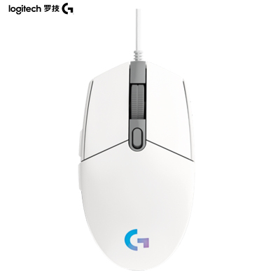 罗技G102 游戏鼠标 白色 RGB鼠标 轻量化设计 200-8000DPI G102第二代