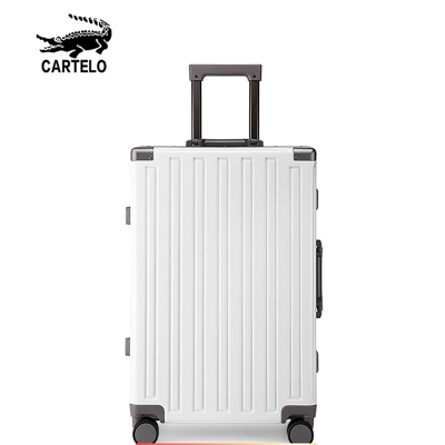 卡帝乐鳄鱼铝框行李箱万向轮28旅行箱20寸登机箱子24寸男女拉杆箱 C611