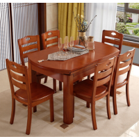 中伟 ZHONGWEI 餐桌家用餐桌实木餐桌北欧现代简约1500*805*750胡桃色