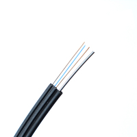 恒讯皮线光纤FTTH电信级黑色色单模3根钢丝2芯皮线光缆光纤