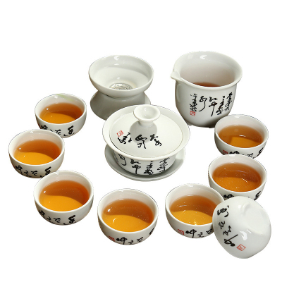 苏宁极物 凯斯拓_茶具_12头唐诗白瓷茶具