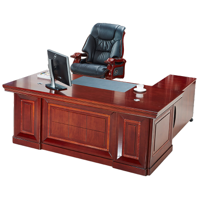 慧采云办公家具 新中式老板桌大班台油漆总裁桌经理主管桌办公桌椅组合2.2m