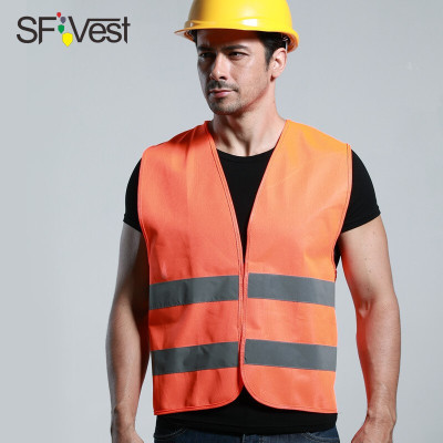 SF VEST 1005 反光背心 建筑环卫工人反光衣马甲(橙色)可印字(一件装)可定制