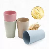 小麦秸秆水杯家用情侣水杯四件套