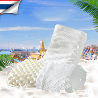 [精选]梦洁(MENDALE)枕头 泰国进口乳胶枕 90%乳胶含量 天然乳胶枕头 SPA美颜乳胶枕36*59cmJC