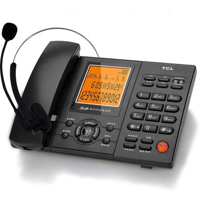 TCL 录音电话机座机 自动/手动录音插卡电话办公呼叫中心固定座机HCD868(88)TSD超级版含耳机(铁灰)