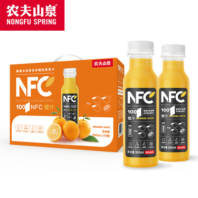 农夫山泉NFC橙汁300mlx10瓶礼盒装
