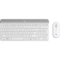 罗技 MK470 无线键鼠套装 全尺寸超薄 家用办公台式机笔记本电脑键盘鼠标套装 白色