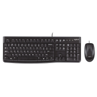 罗技 MK120 键鼠套装 有线办公键鼠套装 电脑键盘 笔记本键盘 黑色