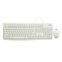 罗技 MK120 键鼠套装 有线办公键鼠套装 电脑键盘 笔记本键盘 白色