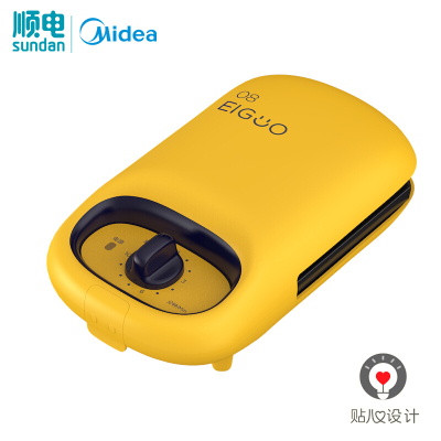 美的(Midea)捣蛋鬼系列 家用多功能煎烤机 华夫饼三明治双面加热烤面包早餐煎蛋煎饼 JK1312P2