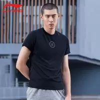 李宁短袖T恤 男 标准黑 ATSQ273-2