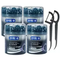 舒客+ 牙线棒竹炭扁线 50支/罐 4罐装