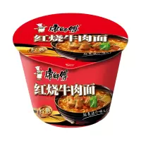 康师傅 方便面整箱大食桶装 红烧牛肉面108g/桶*12桶/箱(箱)