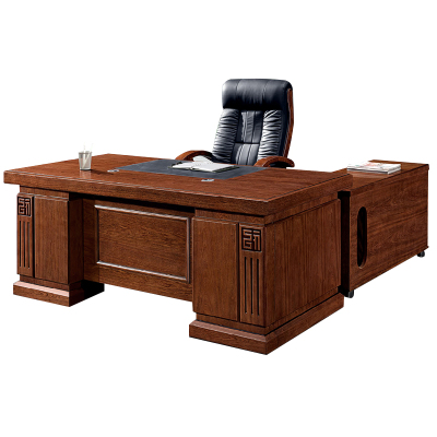 慧采云 老板桌油漆班台办公室经理桌实木贴皮主管桌2.2m