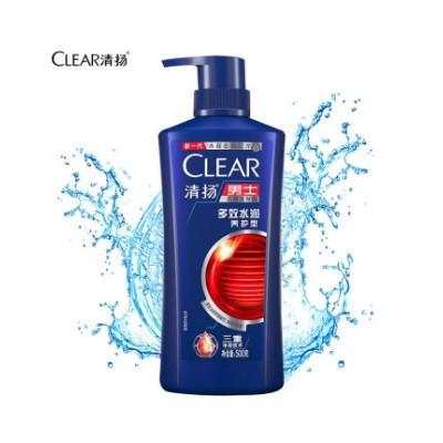 清扬 CLEAR 男士多效水润去头屑洗发水清洁洗头水正品500g 单位:瓶