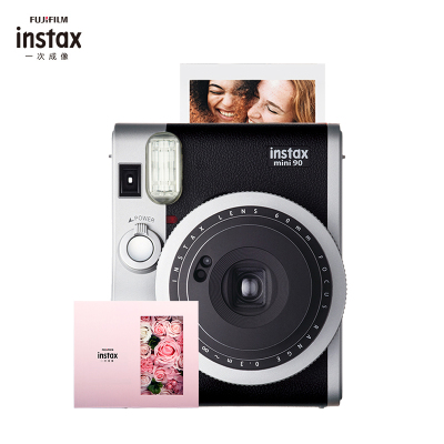 富士(FUJIFILM)INSTAX 立拍立得 一次成像 胶片相机 mini90黑色 套餐六(含数模礼盒+20张相纸)