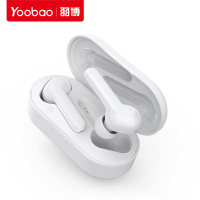 羽博 耳机蓝牙无线耳机YB-505 雪山白 半入耳式长续航适用于iphonex苹果7p华为p30双耳耳机