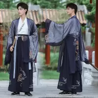 汉服男款 古装夏季男款 男款 (上衣+襦裙+大袖外套) (备注码数S-5XL)
