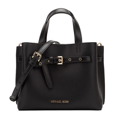 MICHAEL KORS MK 迈克·科尔斯女包EMILIA系列黑色皮质手提单肩斜挎包 35F0GU5S5T BLACK