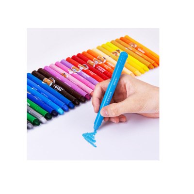 得力(deli)炫彩油画棒水溶 可水洗 蜡笔 油画笔 [细杆款12色](72104)