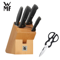 福腾宝(WMF)刀具6件套 Classic德国中式家用国产不锈钢厨房刀菜刀18.5cm水果刀三德刀剪刀全套厨房刀具