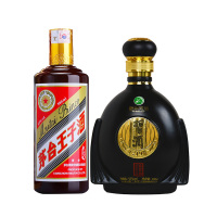 贵州习酒1219淳典鉴赏级黑53度500ml +贵州茅台53度王子酒 酱色500ml 酱香型白酒 组合