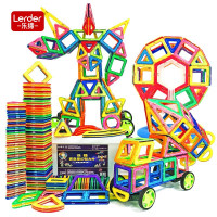 乐缔 258件套磁力片积木玩具儿童磁性拼装早教建构片磁铁玩具 含磁力片+收纳箱+教科书+车轮+城堡儿童节礼物