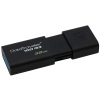 金士顿(Kingston)64GB USB3.0 U盘 DT100G3 黑色 滑盖设计时尚便利 5个装