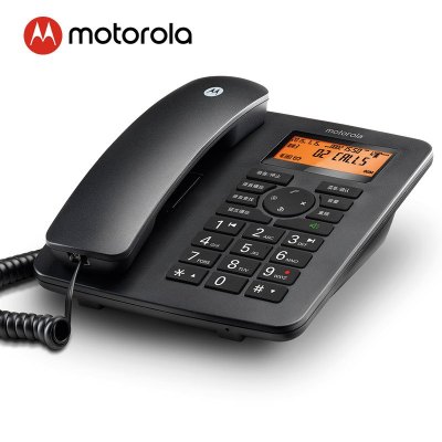 摩托罗拉(MOTOROLA) CT111C录音电话机 固定座机 办公家用 智能插TF扩展卡 商务客服电话呼叫中心 黑色