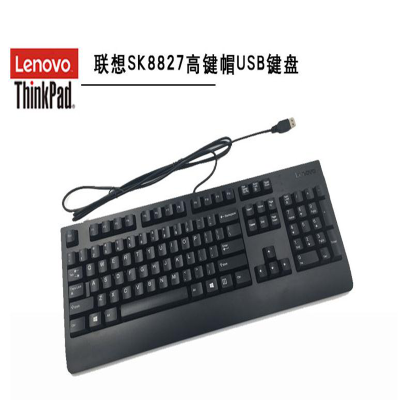联想(lenovo) 有线键盘 鼠标套装 办公键鼠套 SK8827+EMS537有线键USB鼠套装