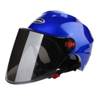 韩佐(HANZUO) 电动车头盔安全帽男女可爱个性防晒头盔 骑士款 蓝色