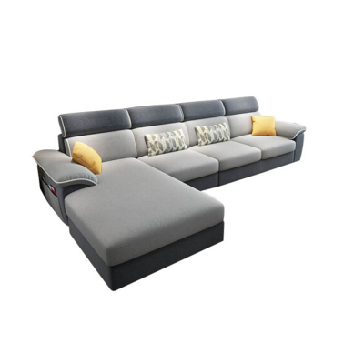 现代简约布沙发 可拆洗整装布艺沙发组合 四人位+躺位 3250*1600*1000mm