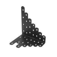 安赛瑞(SAFEWARE)不锈钢直角角码(4个装)90度直角支架 L型角码 三角固定支架 黑色19×100×3mmNZM