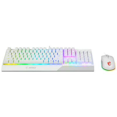 微星(MSI)Vigor GK30游戏键盘 机械键盘带数字键 有线连接防泼水 RGB灯光电竞键盘鼠标