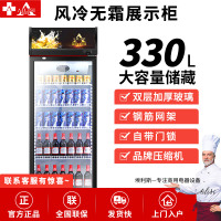 埃利斯（AILISI）380L商用展示柜 大容积立式陈列柜冷柜 保鲜柜玻璃门冰箱超市便利店饮料柜 单门冷藏风冷冰柜