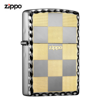 之宝(Zippo)打火机 格子 黑冰蚀刻填充 ZBT-1-12 煤油防风火机