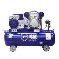 军根 空压机皮带机 220V工业型气泵皮带式气泵空气压缩机高压气泵喷漆泵蓝配银 V-0.25/8(单相)2.2KW gk