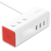 公牛(bull)床头USB充电插座带闹钟/插线板 GNV-UUP152 礼品