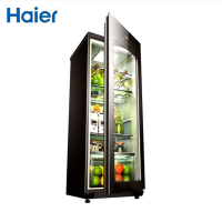海尔(Haier) 冰吧 LC-168H 168升 冷藏柜保鲜柜单门透明玻璃门 峻岭棕