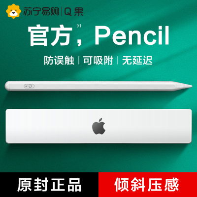 Q果 平板电脑触控笔 无延迟 不断触白色电容笔+10.2寸类纸膜不断触适用于苹果ipad