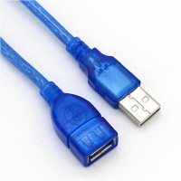中云智创 USB 2.0延长线 1.5米 AM/AF鼠标键盘加长线 USB延长数据线 透明蓝