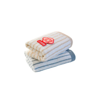 洁丽雅(grace) 经典条纹系列纯棉强吸水6450毛巾 2条装
