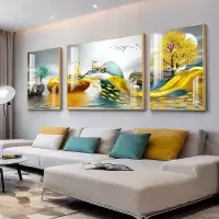 最生活 客厅装饰画 油画装饰画北欧墙沙发背景墙三联画现代简约壁画