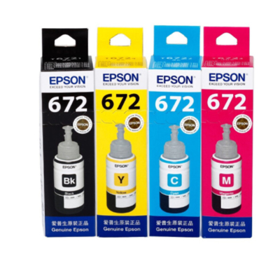 爱普生(EPSON) 原装墨水T6721-4 适用于连供喷墨打印机L310,L1300,L360 四色套装 墨盒/墨水