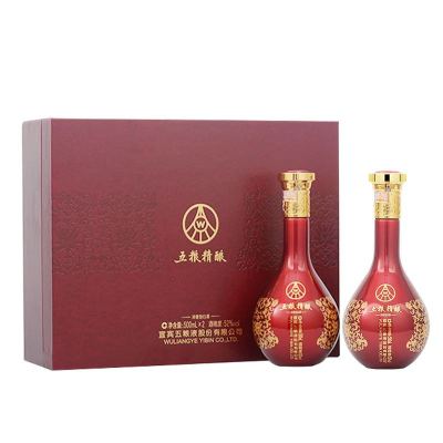 五粮液股份公司出品 五粮精酿 52度 500ml*2瓶 礼盒装 浓香型白酒