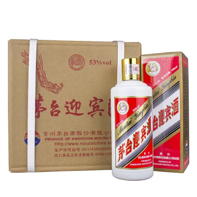 茅台酒 飞天迎宾酒 53度酱香型白酒 500ml*6瓶 整箱装